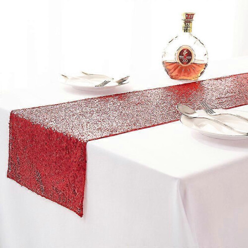 (35x275cm, big red) Table Runner "gold Sequin Tablecloth Table Tape"