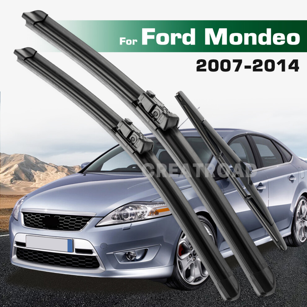 (Right hand drive) Wiper LHD&RHD Front & Rear Wiper Blades Set For Ford Mondeo 2007 - 2014 Windshield Windscreen Window Brushes-image-OPC-PMK8GT8-NEW