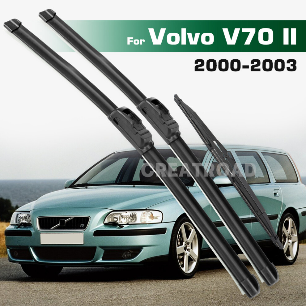 (3Pcs) Wiper Set For Volvo V70 Ii 2000-2003 Front & Rear Wiper Blades Windshield Windscreen Window Brushes 6935159270162