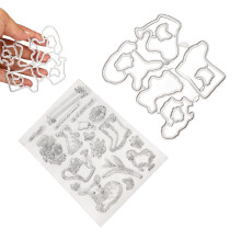 Klarer TPR wiederverwendbarer Karvierversatz-Stempel-Set 15,6x11 cm