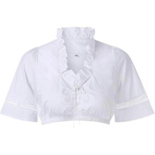 (XXL, Matte White) 2023 Bigsale Dirndl Blouse With Ruffles White - Traditional Elegant Bavarian Oktoberfest Cropped Blouse