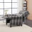 Living And Home Grey Checkered Linen Upholstered Recliner Chair, Folding Footrest, Adjustable Backrest 2