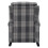 Living And Home Grey Checkered Linen Upholstered Recliner Chair, Folding Footrest, Adjustable Backrest 5