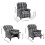 Living And Home Grey Checkered Linen Upholstered Recliner Chair, Folding Footrest, Adjustable Backrest 8