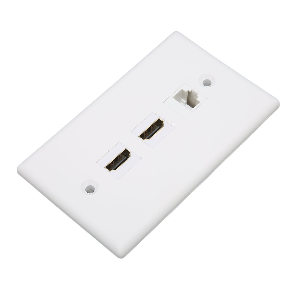 Hdmi Ethernet Wall Plate For Hdtv Projector 4K Ready No Soldering 8401356843600