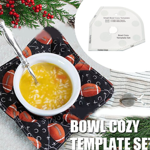 2pcs 6in Acrylic Bowl Cozy Pattern Templates for DIY Kitchen Crafts 2