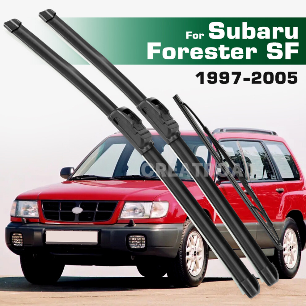 (3Pcs) Wiper Lhd&Rhd Front & Rear Wiper Blades Set For Subaru Forester Sf Mk1 1997 - 2005 Windshield Windscreen Window 6935159272791
