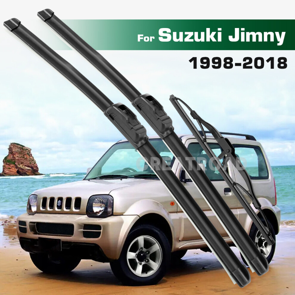 (3Pcs) Wiper Lhd&Rhd Front & Rear Wiper Blades Set For Suzuki Jimny Mk3 1998 - 2018 Windshield Windscreen Window Brushes 6935159272692