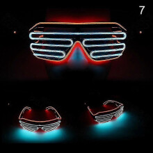 (7) Shutter Double Color Flashing Glasses Voice Control Led Light Goggles For Party Bar