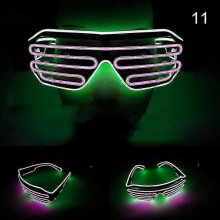(11) Shutter Double Color Flashing Glasses Voice Control Led Light Goggles For Party Bar