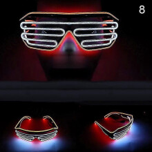 (8) Shutter Double Color Flashing Glasses Voice Control Led Light Goggles For Party Bar