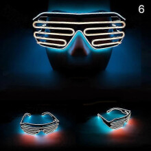 (6) Shutter Double Color Flashing Glasses Voice Control Led Light Goggles For Party Bar