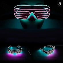 (5) Shutter Double Color Flashing Glasses Voice Control Led Light Goggles For Party Bar