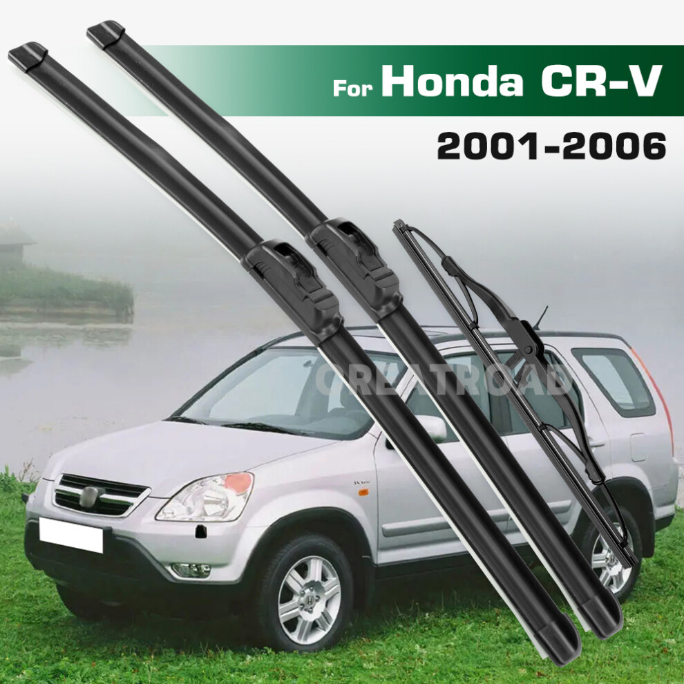 (3Pcs) Wiper Lhd&Rhd Front & Rear Wiper Blades Set For Honda Crv Cr-V 2 2001 - 2006 Windshield Windscreen Window Brushes 6935159272180