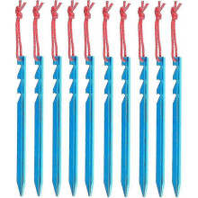 10 Pieces Tent Pegs Camping Pegs Lightweight Fixing Pegs with Storage Bag