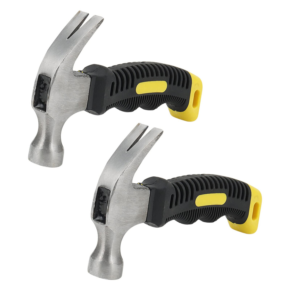 8oz Mini Claw Hammer 6.4-Inch Small Stubby Hammers 2 Pack For Indoor And Outdoor Use-image-OPC-PMK8MYG-NEW