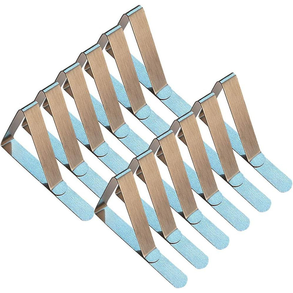 Kikidex (As Show, One Size) Set Of 12 Adjustable Stainless Steel Tablecloth Clips 7.5 X 4.6 X 5.8 Cm