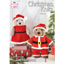 King Cole Christmas Knits Book 9 – Teddy Bear with Elf Santa & Fairy Outfit