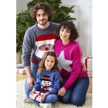 King Cole Family Christmas Knits Book 1 - Xmas Jumpers Accessories & Dog Coat
