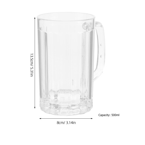 2St 500 Ml Transparent Ölkrus Hushållsvattenmugg 2