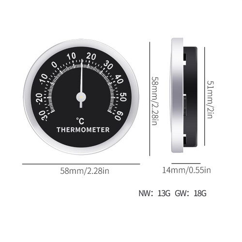 Digitaal wandthermometer met temperatuursensor, zelfklevend 1