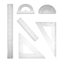 6Pcs Skolmaterial För Geometri I Transparent