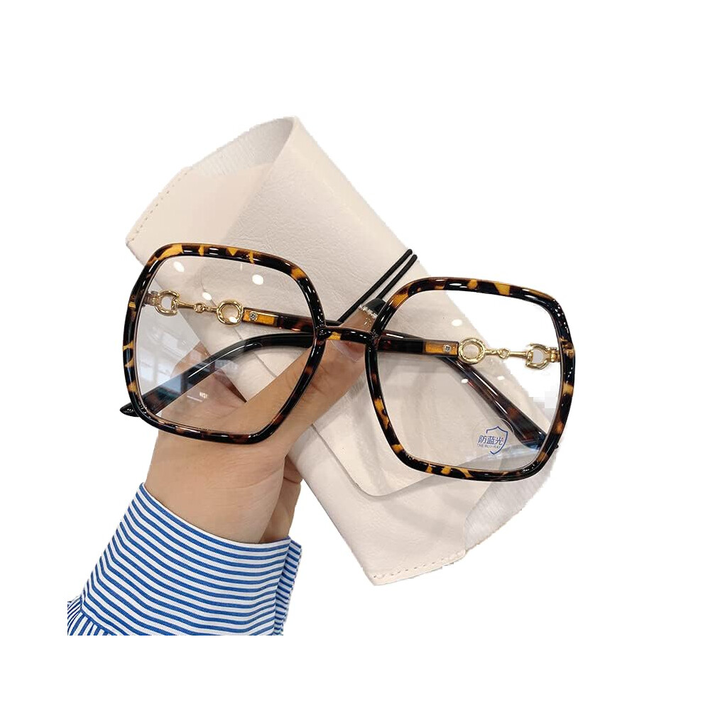Blue/Light Oversized Reading Glasses Women Extra Large Square Blocking Reader Anti-Glare Eyewear +3.50 Tortoiseshell