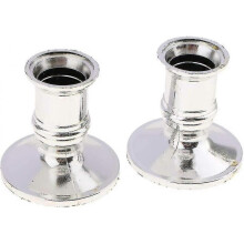 2 Pieces Candle Holder Candlestick Candlestick Base Wedding Decoration - Silver
