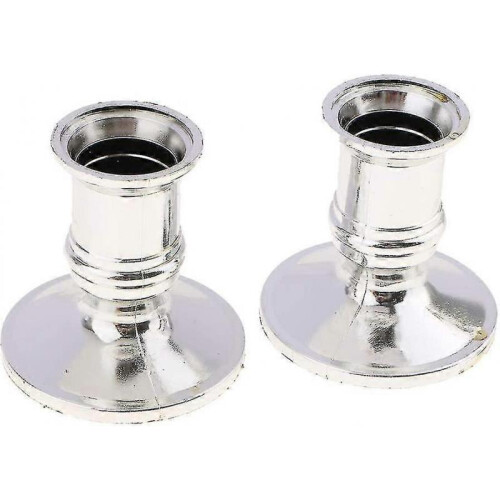 2 Pieces Candle Holder Candlestick Candlestick Base Wedding Decoration - Silver