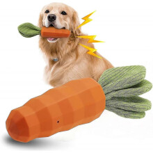 Dog Toy, Indestructible Dog Chew Toy, Radish Shaped Dog Squeak Toy, Heavy Duty