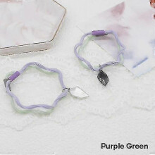 (Purple Green) 1 Pair Of Heart Shaped Magnetic Couple Bracelets