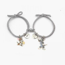 (a) 1 Pair Of Heart Shaped Magnetic Couple Bracelets
