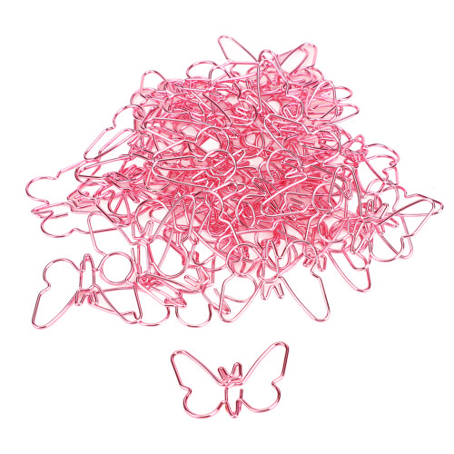 Durable Pink Butterfly Paperclips - Stylish Compact and Multipurpose 1