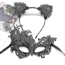 (color 20)2pcs Sexy Lovely Women Fashion Lace Cat Ears Headband Hair Accessories