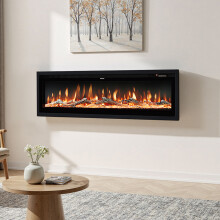 40 Inch Electric Fire Wall Mounted Wall Inset or Freestanding Fireplace Heater