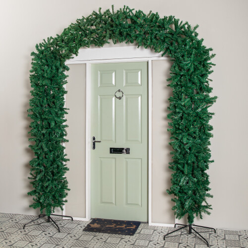 Samuel Alexander 8ft (2.55m) Samuel Alexander Double Door Plain Green Christmas Tree Arch with 2000 Tips