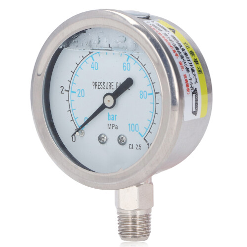 Manometer, Edelstahl, 1/4 Zoll NPT, 2