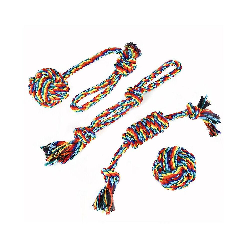 Kikidex (As Show, One Size) Dog Toy Rope For Strong Dogs, Durable Dog Chew Toy Rope For Active Chewing, 4 Interactive Rope Toys For Small Medium Dogs