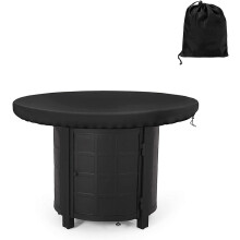 (As show, One size) Round Stove Cover, Waterproof, UV Resistant 420D, Suitable for Stoves and Stoves, Black (Diameter 80cm)