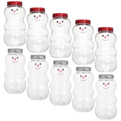 10Pcs Jul Dryckflaskor Festlig Saft Mjölkflaskor Present