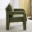 Living And Home Green Chenille Upholstered Accent Chair with Lumbar Pillow 2