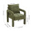 Living And Home Green Chenille Upholstered Accent Chair with Lumbar Pillow 6