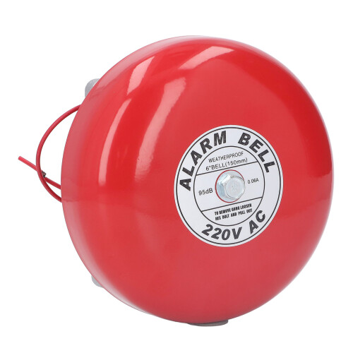 Feueralarmglocke, elektrisch, Metall, rund, 15,2 1