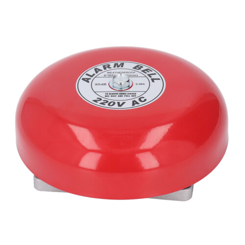 Feueralarmglocke, elektrisch, Metall, rund, 15,2 2