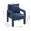 Living And Home Blue Chenille Upholstered Accent Chair with Lumbar Pillow 6