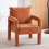 Living And Home Orange Chenille Upholstered Accent Chair with Lumbar Pillow 1