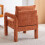 Living And Home Orange Chenille Upholstered Accent Chair with Lumbar Pillow 3