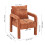 Living And Home Orange Chenille Upholstered Accent Chair with Lumbar Pillow 6