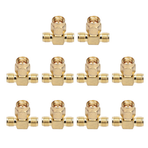 10 Stück SMA-T-Adapter, breite Bandbreite,