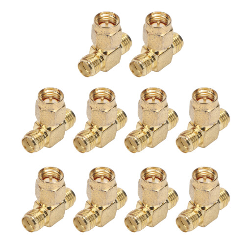10 Stück SMA-T-Adapter, breite Bandbreite, 2